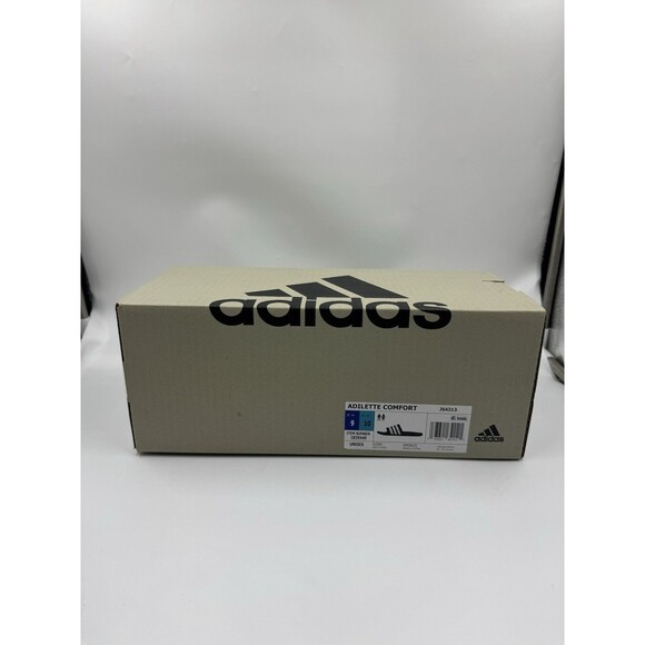 Adidas Adilette Comfort Slides Lightweight Unisex Sandals Black/White M9/W10 - Picture 14 of 15